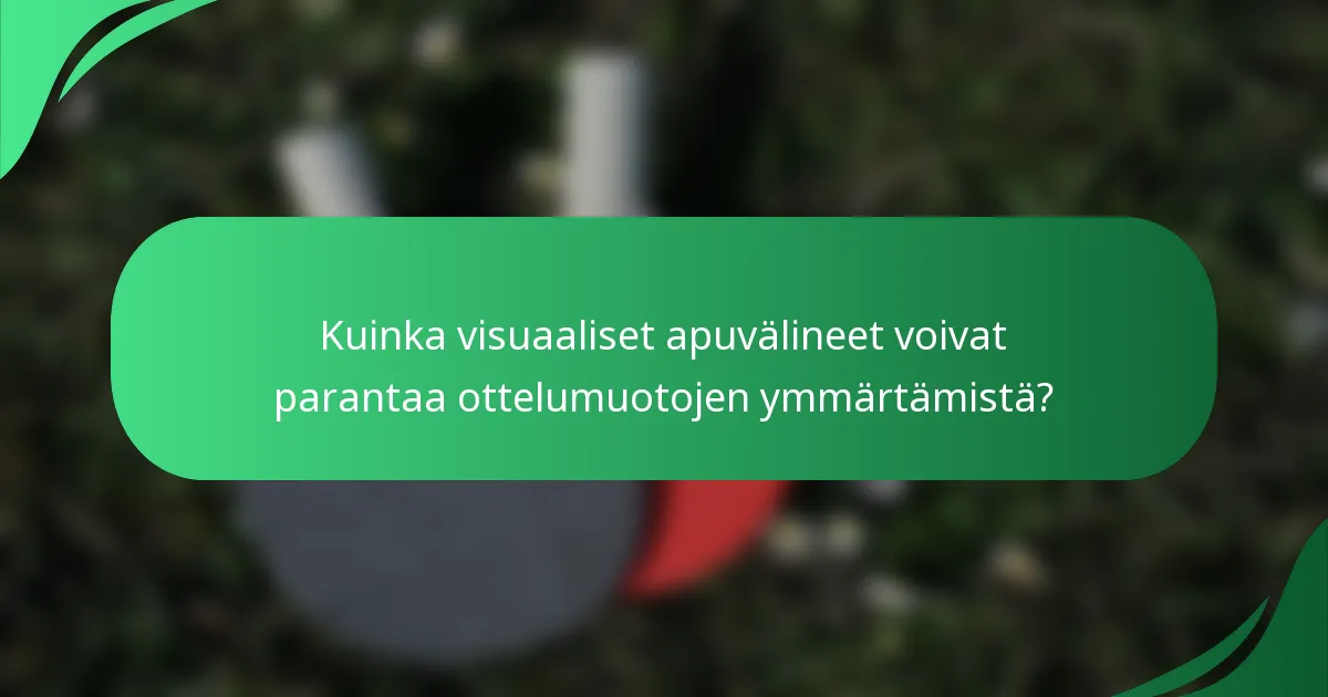 Kuinka visuaaliset apuvälineet voivat parantaa ottelumuotojen ymmärtämistä?