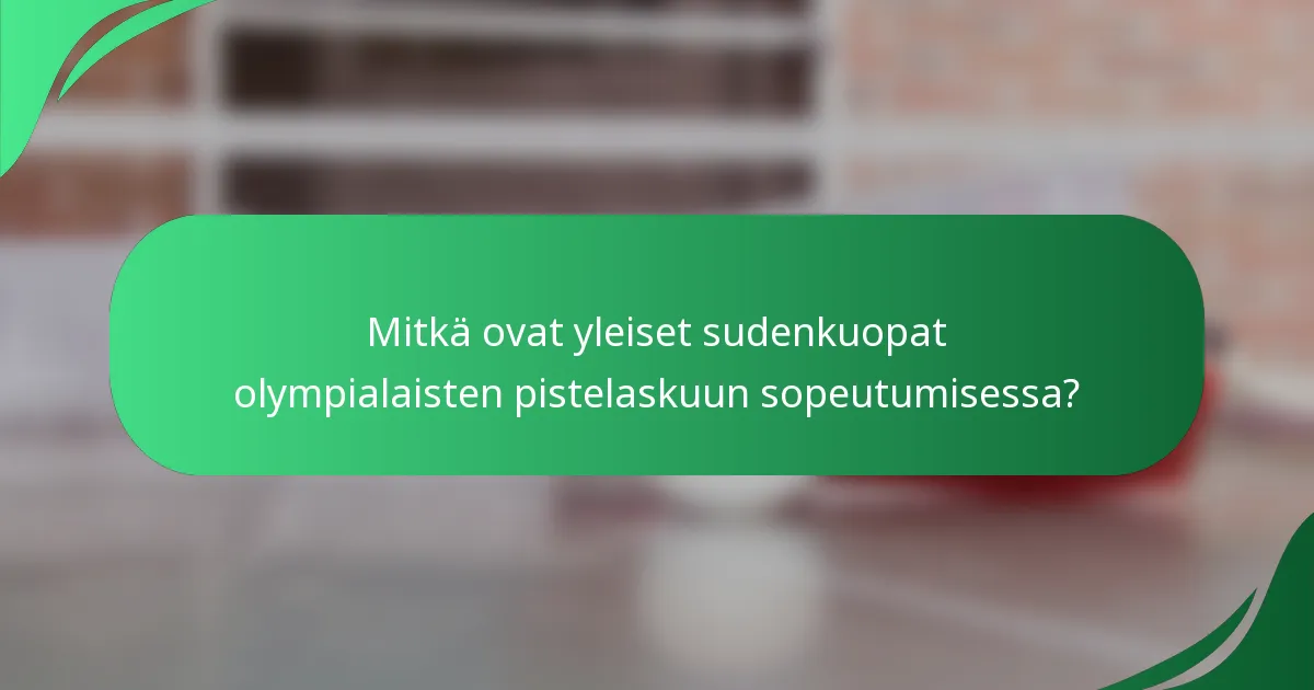 Mitkä ovat yleiset sudenkuopat olympialaisten pistelaskuun sopeutumisessa?